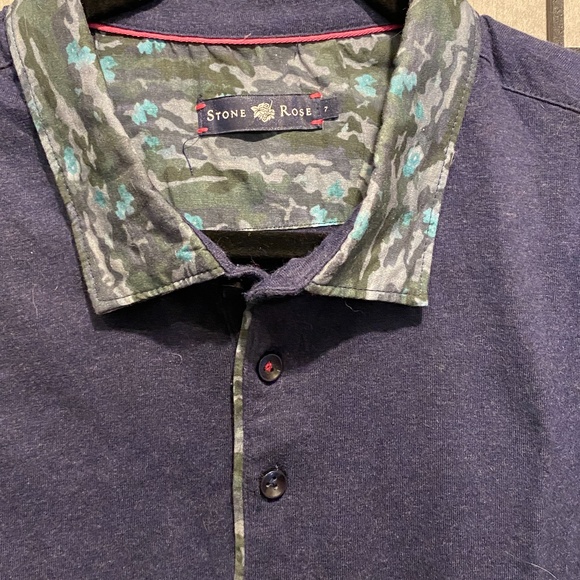Stone Rose Mens Navy Blue Short Sleeve Polo - XL - Picture 4 of 7